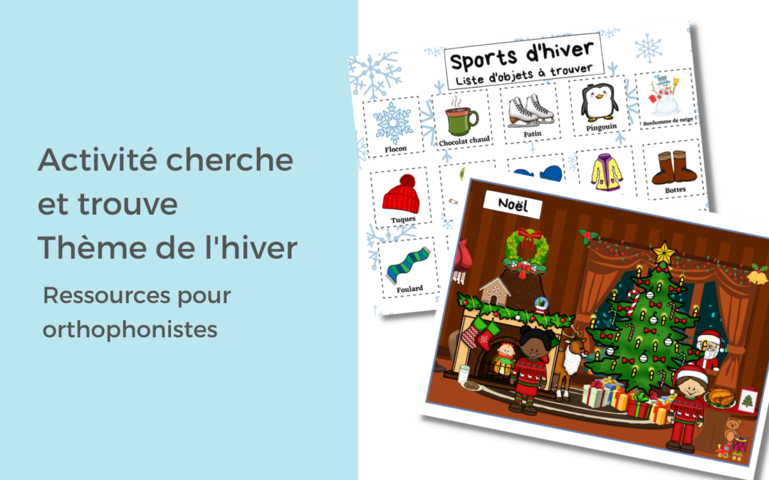 Outil gratuit en orthophonie : cherche et trouve de l’hiver